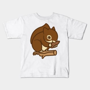 Hungry Squirrel Eating Seeds Graphic Novelty Shirt Kids T-Shirt